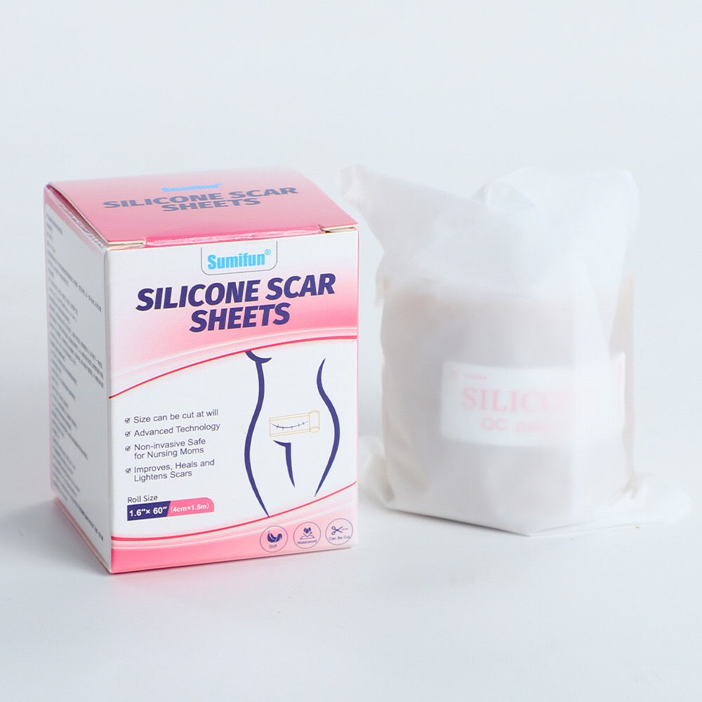 Silicone Scar Sheets (4*150cm, Brown color) | Scar Repair Tapes for New & Old Scars and Stretch Marks