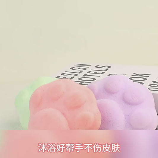 Cute Paw-Shaped 3D Baby Bath Sponge