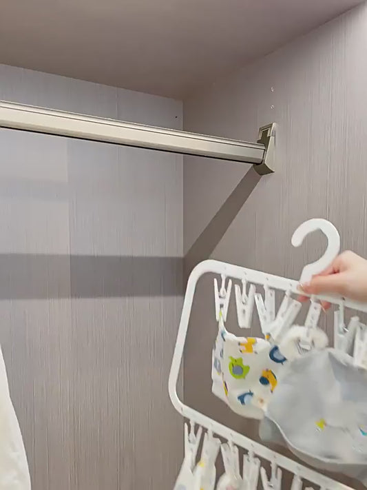 Rectangular Multi-Tier Clothes Drying Hanger with Clips (18 and 26 Clips) | Space-Saving Underwear and Socks Organizer