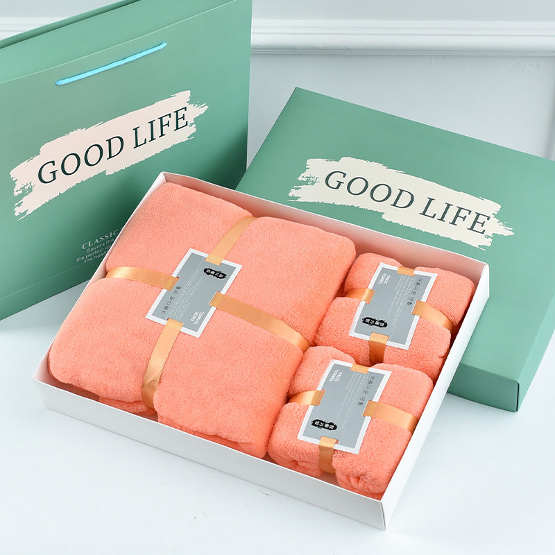 3-in-1 Luxury Coral Fleece Baby Bath Towels Gift Set | Ultra-Soft Bath Towels Set for Mother and Baby