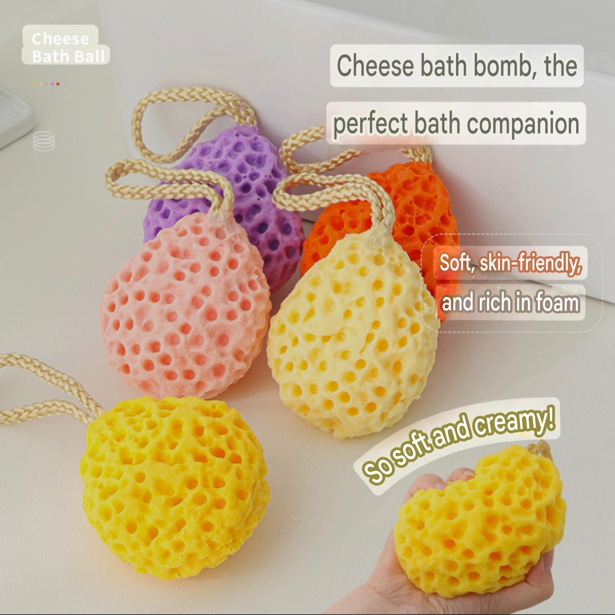 Cute Honeycomb Baby Bath Sponge | Japanese Style Bath Sponge for Babies, Kids and Adults