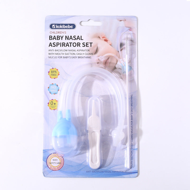 BPA-Free Baby Nasal Aspirator Set with Mouth Section | Anti-Backflow Nasal Aspirator Kit with Safety Filter