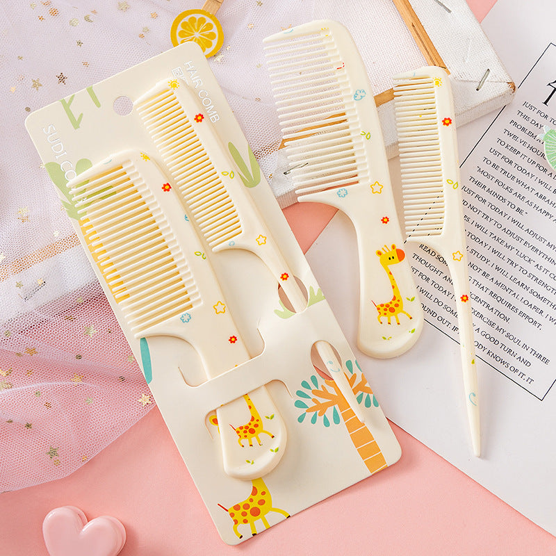 2-Piece Cartoon-Designed Comb Set with Wide Comb and Tail Comb | Cute Fine-Toothed Hair Styling Combs