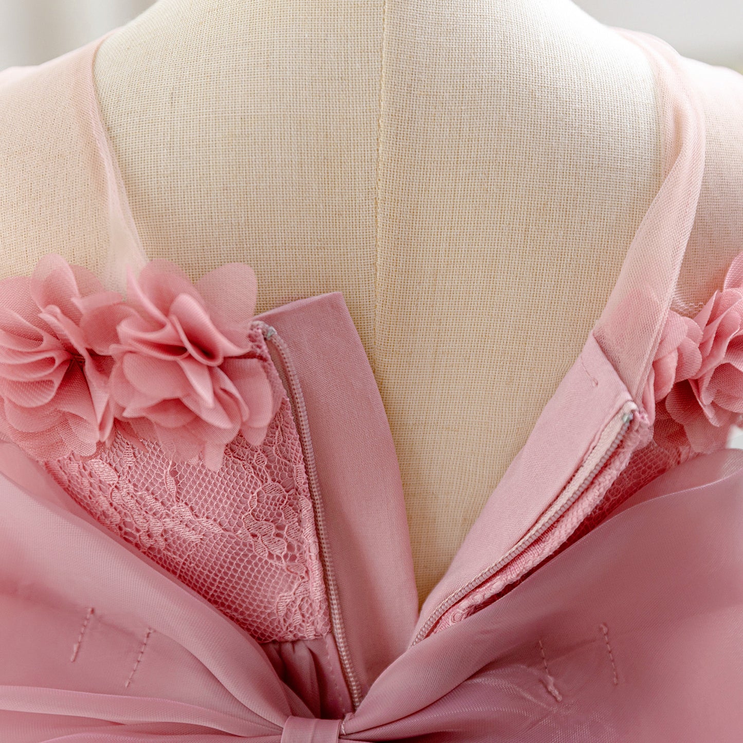 Cute Princess Dress with Floral Shoulders, Layered Chiffon Skirt and Matching Flower Headband (6-12 months) | Adorable Flower Girl Ball Gown