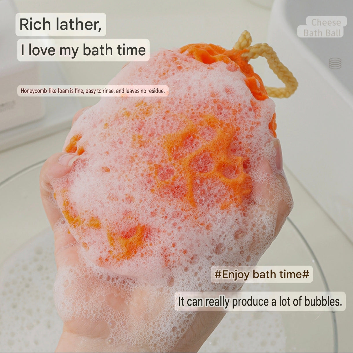 Cute Honeycomb Baby Bath Sponge | Japanese Style Bath Sponge for Babies, Kids and Adults