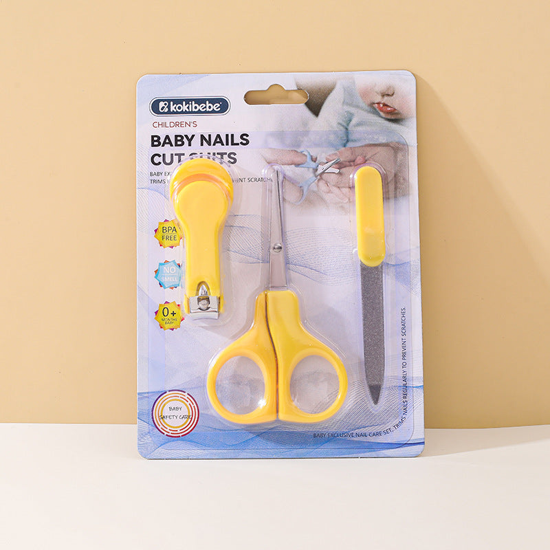 3-Piece Baby Nails Care Set with Nail Clippers, Nail Scissors, and Nail File