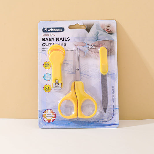 3-Piece Baby Nails Care Set with Nail Clippers, Nail Scissors, and Nail File