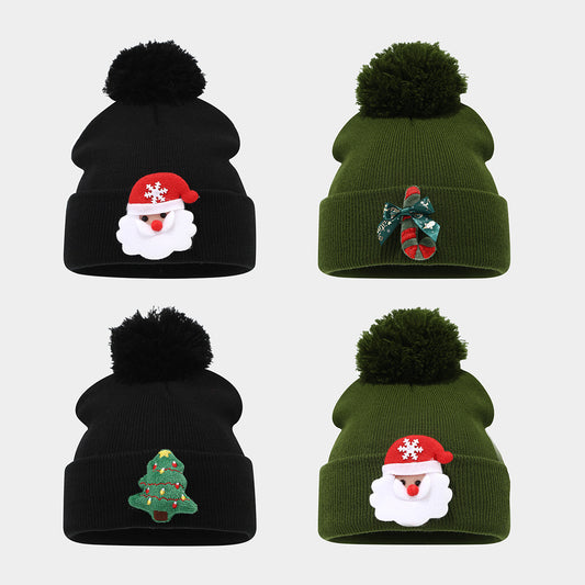 Cute Christmas Beanie Hat with Fluffy Pom-Pom for Kids and Adults | Elegant Baby Head Warmer for the Festive Season
