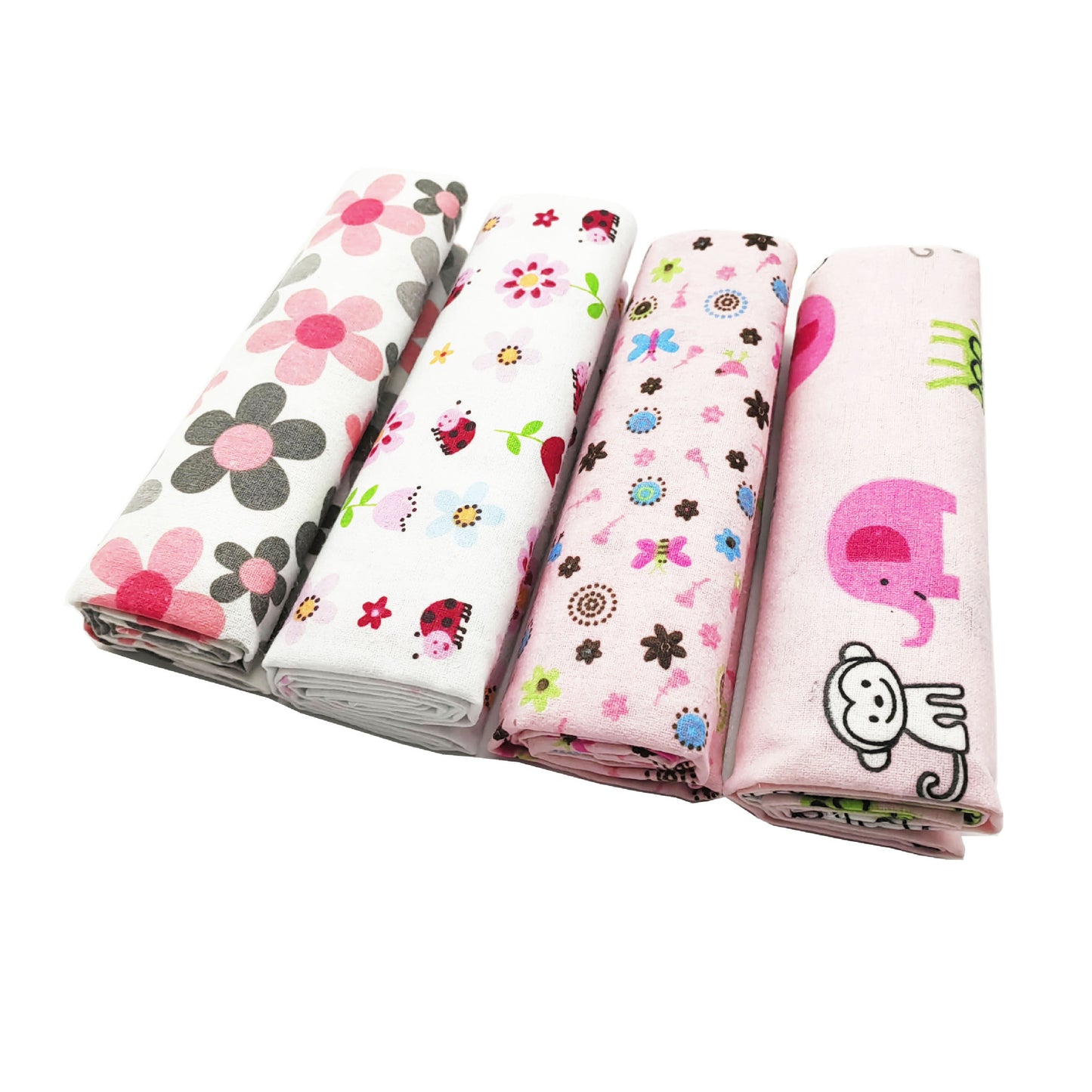 4-Piece Soft Baby Swaddle Blanket Pack (0-1 year, 4 blankets per pack, 76×76cm) | Newborn Flannel and Receiving Blanket Set