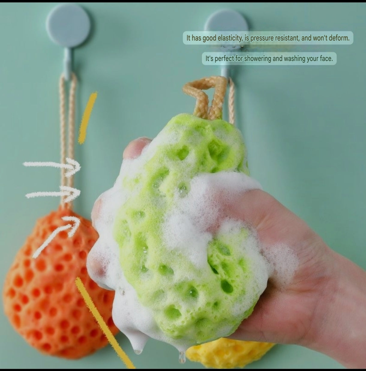 Cute Honeycomb Baby Bath Sponge | Japanese Style Bath Sponge for Babies, Kids and Adults