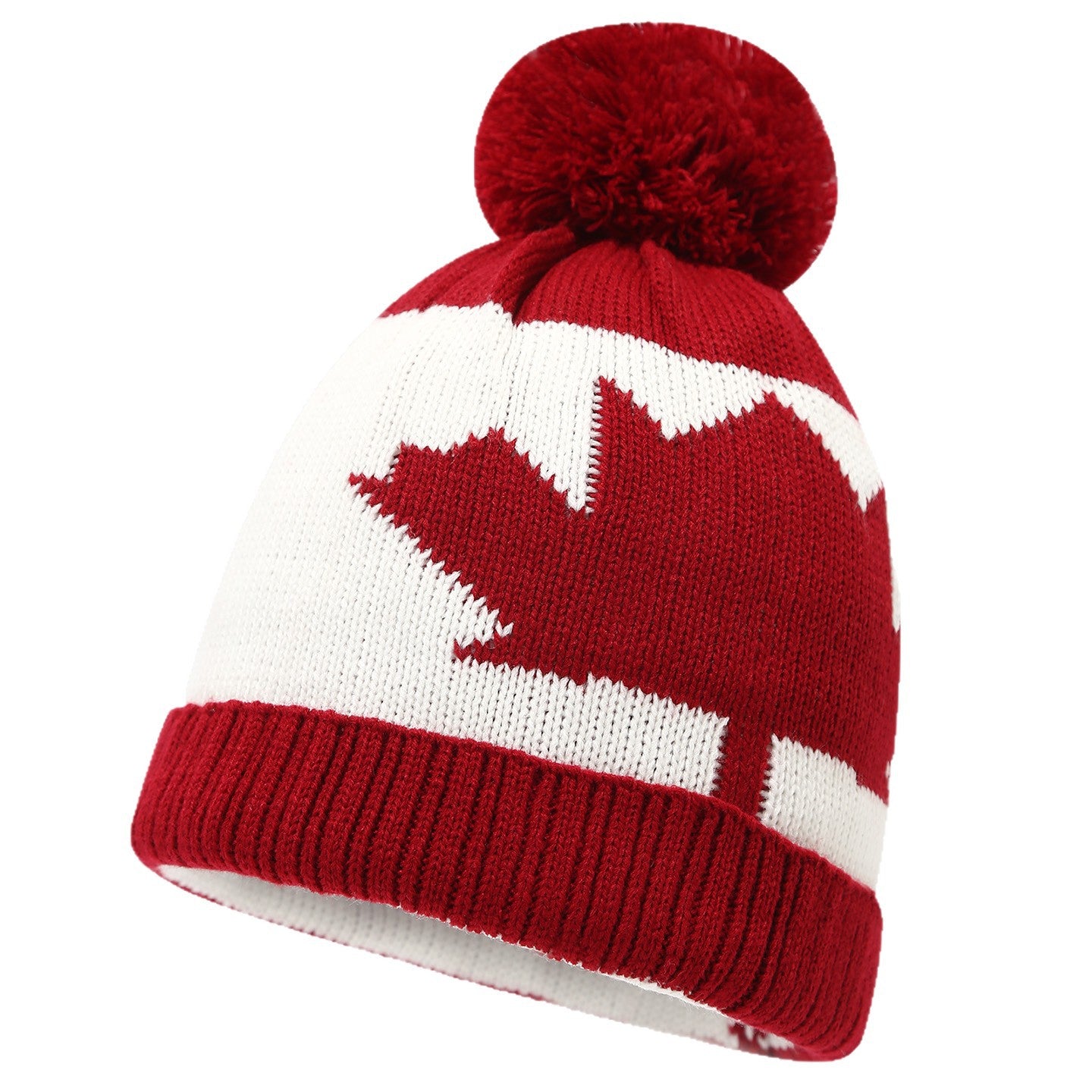 3-Piece Canadian Maple Leaf-Designed Set with Beanie, Scarf and Mittens | Harmattan Set with Hat, Neck Warmer and Gloves