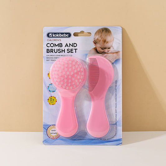 Soft Bristle Baby Brush and Comb Set | Newborn Hair Grooming Kit