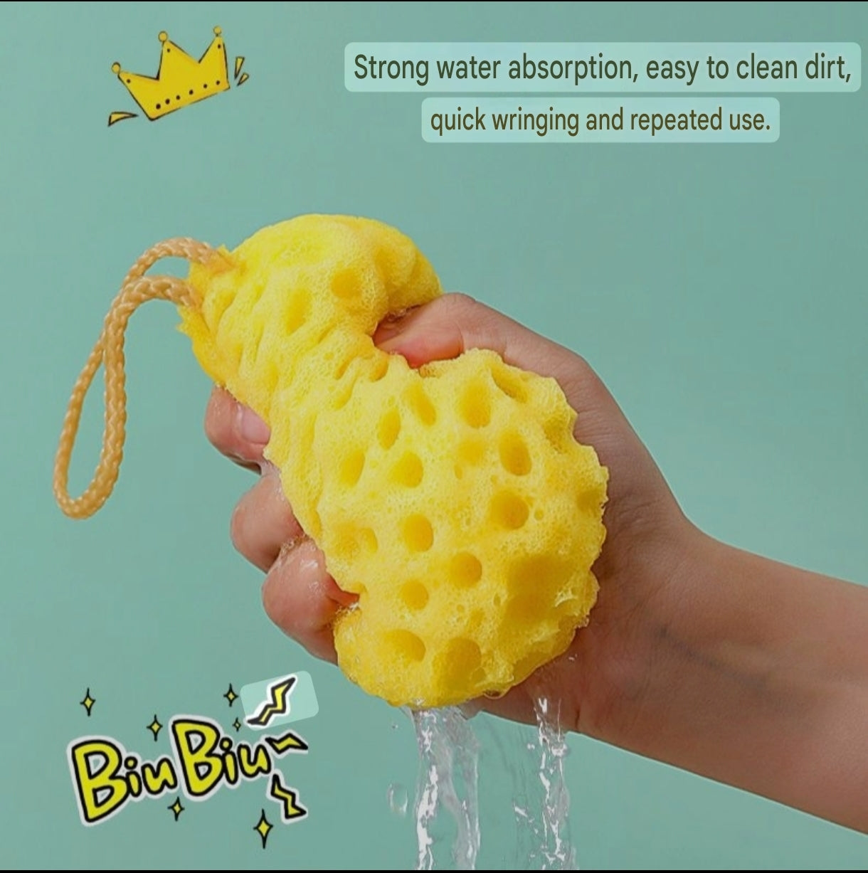 Cute Honeycomb Baby Bath Sponge | Japanese Style Bath Sponge for Babies, Kids and Adults