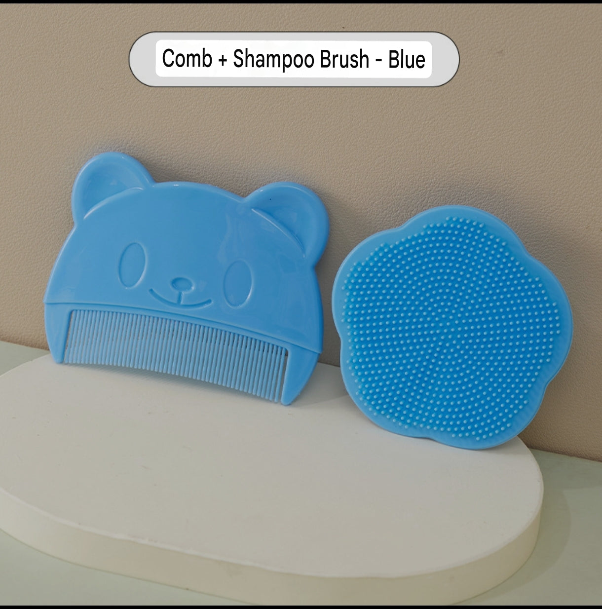 2-Piece Baby Hair Care Kit with Soft Comb and Shampoo Brush | Premium Baby Scalp Care Set