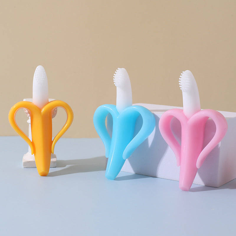 Flexible Banana-Style Giraffe Silicone Baby Teether | BPA-Free Silicone Teether for Teething Relief