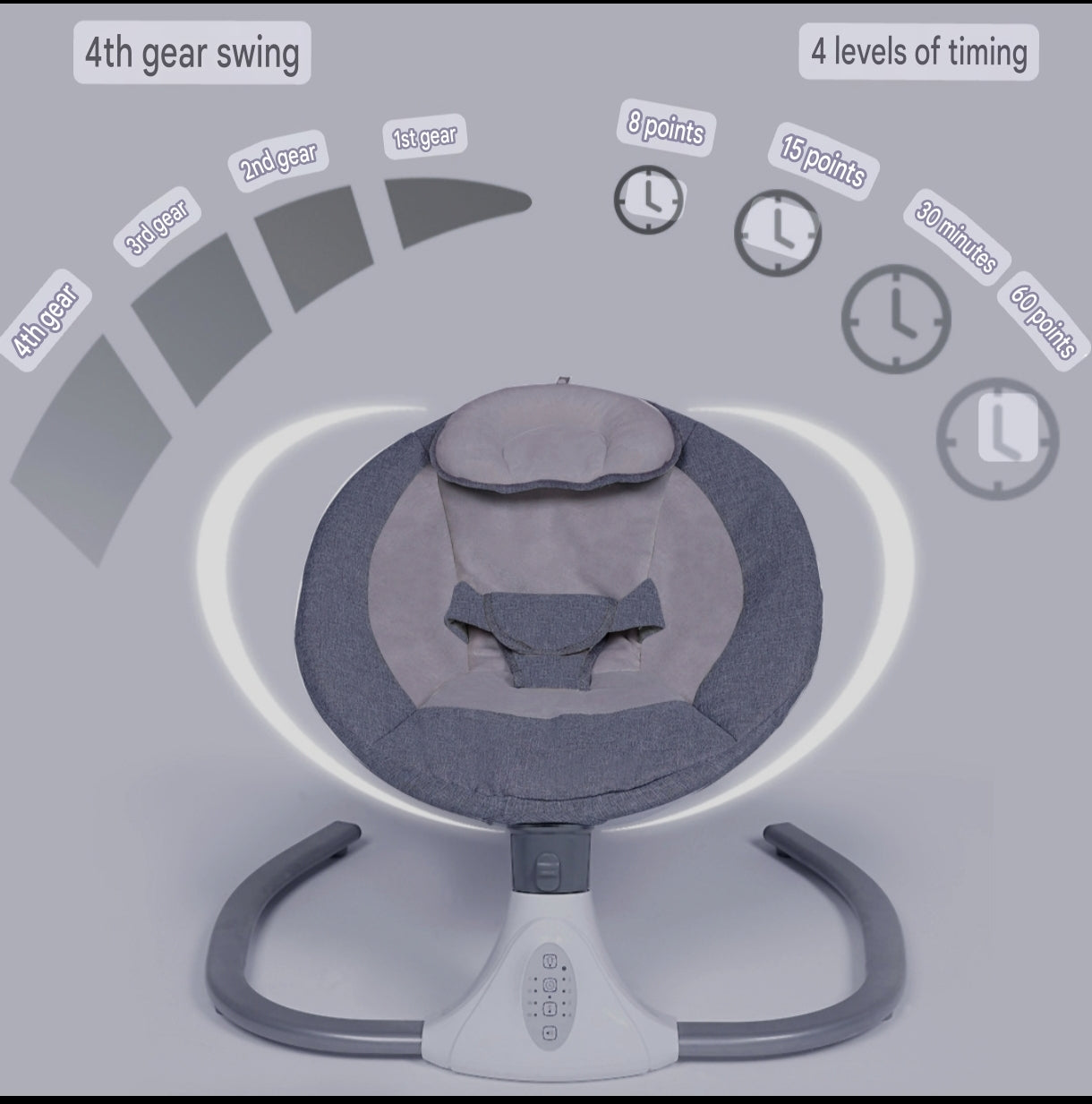 Smart Electric Baby Swing and Rocking Chair with Remote Control and Mosquito Net (0-18 months) | Baby Electric Cradle