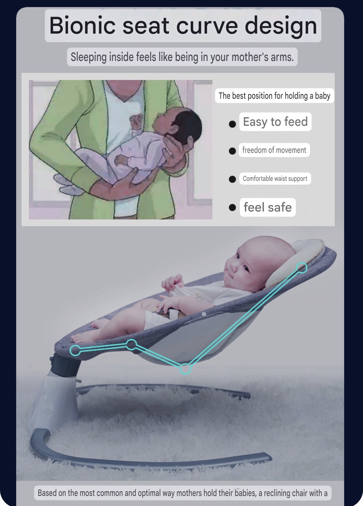 Smart Electric Baby Swing and Rocking Chair with Remote Control and Mosquito Net (0-18 months) | Baby Electric Cradle