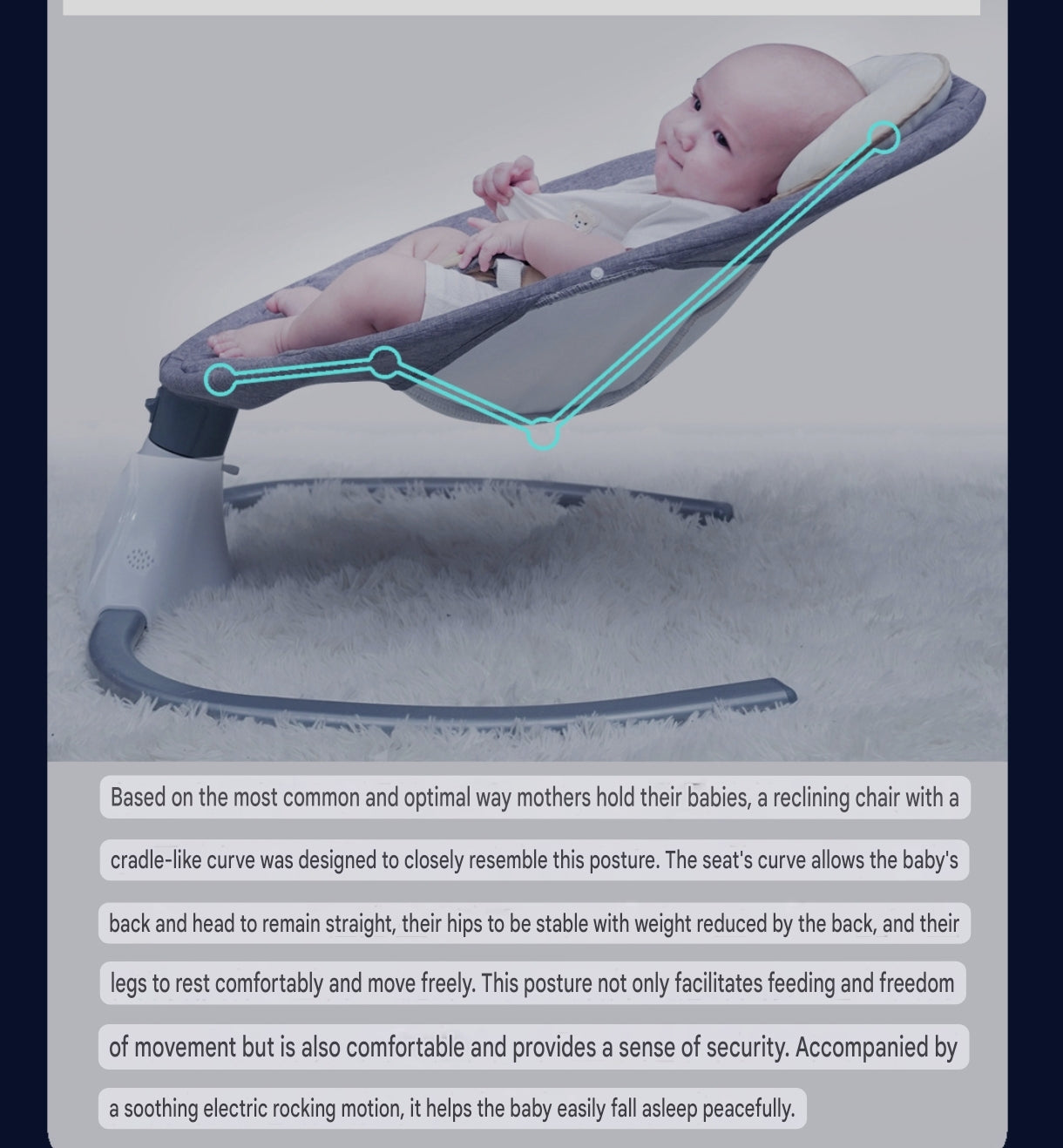 Smart Electric Baby Swing and Rocking Chair with Remote Control and Mosquito Net (0-18 months) | Baby Electric Cradle