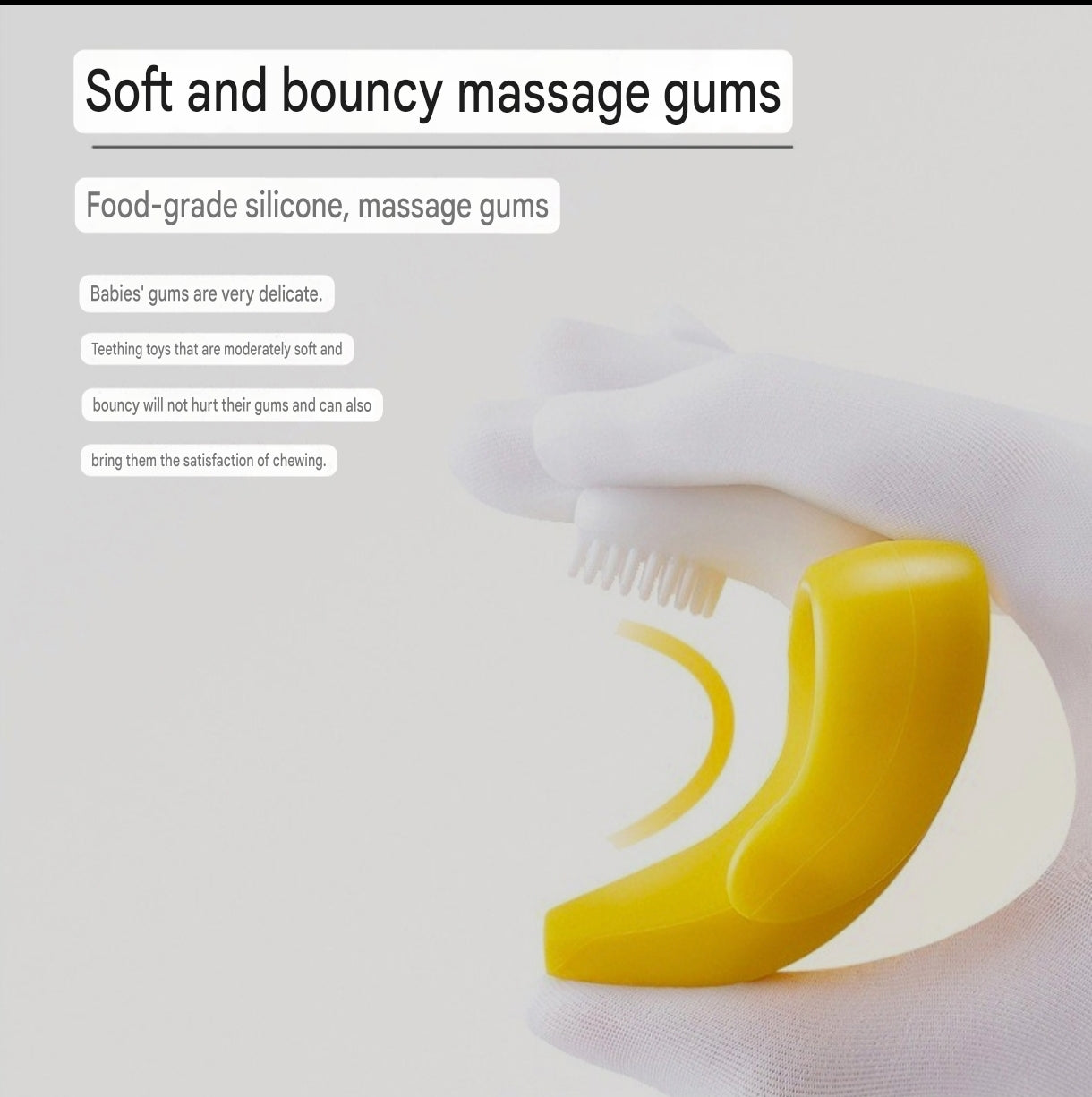 Flexible Banana-Style Giraffe Silicone Baby Teether | BPA-Free Silicone Teether for Teething Relief