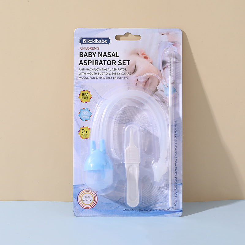 BPA-Free Baby Nasal Aspirator Set with Mouth Section | Anti-Backflow Nasal Aspirator Kit with Safety Filter
