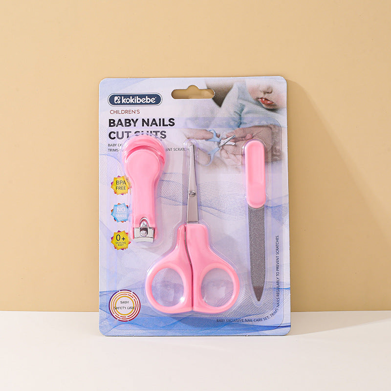 3-Piece Baby Nails Care Set with Nail Clippers, Nail Scissors, and Nail File