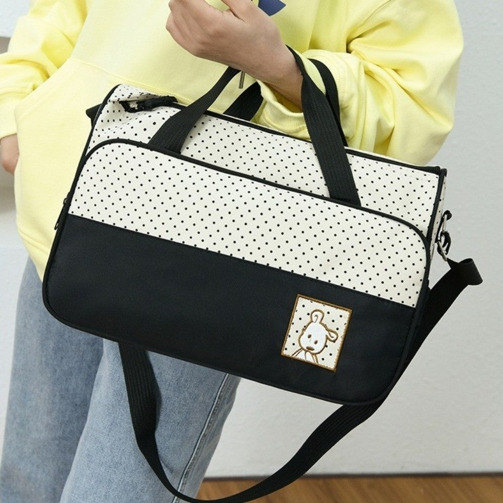 5-in-1 Diaper Bag Set with Large Bag, Small Bag, Bottle Bag, Food Bag, and Diaper Changing Pad