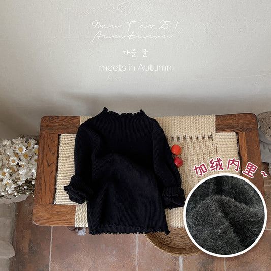 Baby Long-Sleeve Ribbed Knit Top | Baby Knitted Inner Sweater