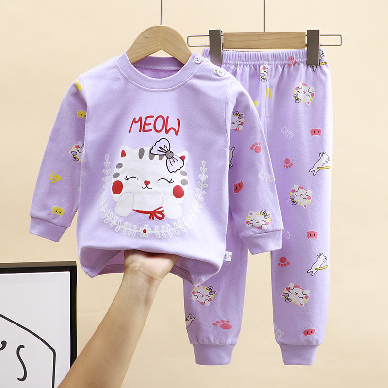 2-Piece Pajamas Set with Long-Sleeve Top and Pants for Boys and Girls | Adorable Soft Cotton Nightwear and Sleepwear Set