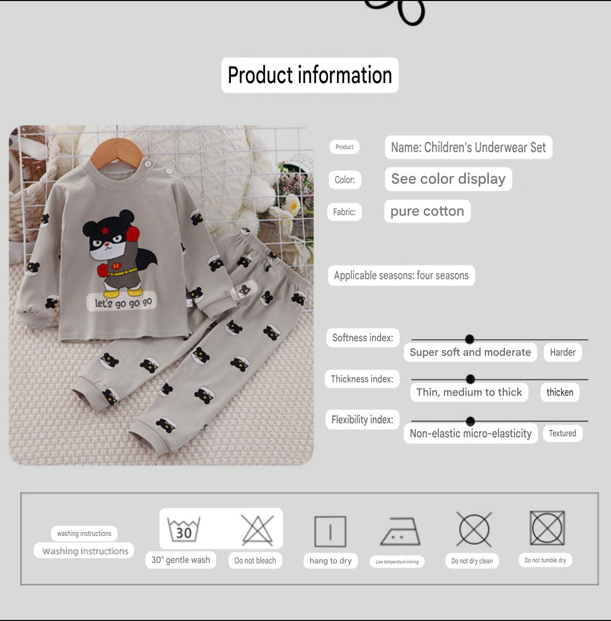 2-Piece Pajamas Set with Long-Sleeve Top and Pants for Boys and Girls | Adorable Soft Cotton Nightwear and Sleepwear Set