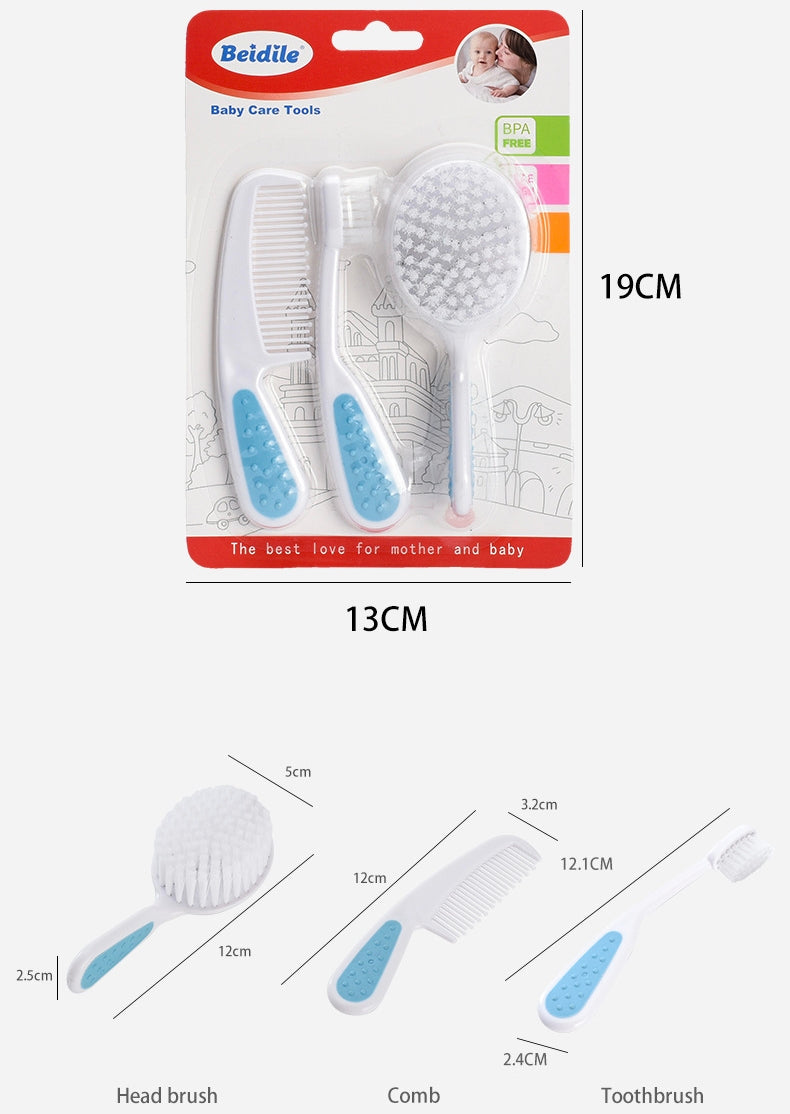 3-Piece Baby Grooming and Oral Care Set with Hair Brush, Gentle Comb, and Training Toothbrush | Baby Hair and Oral Care Set