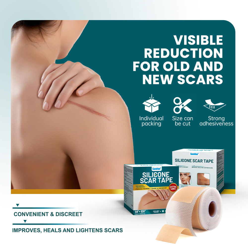 Silicone Scar Tape (Extra long, 4×300cm, White color) | Scar Repair Sheet for New & Old Scars and Stretch Marks