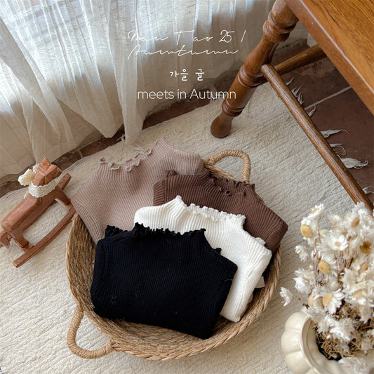 Baby Long-Sleeve Ribbed Knit Top | Baby Knitted Inner Sweater