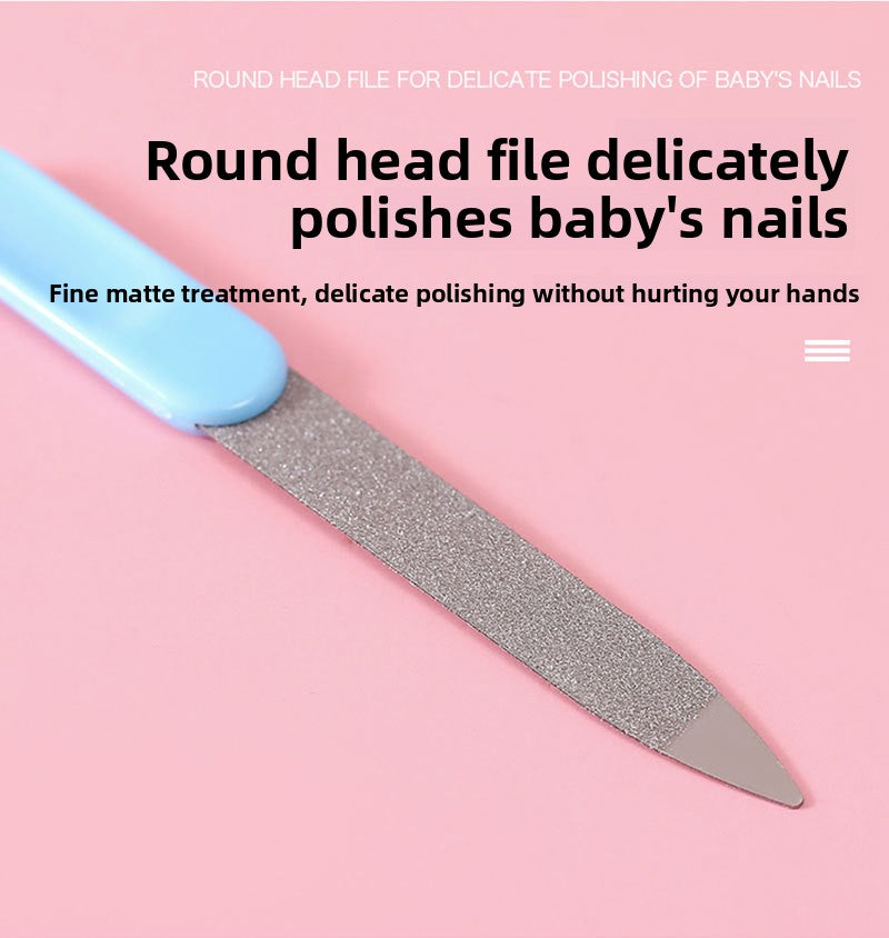 6-Piece Baby Care and Grooming Kit with Hair Brush, Comb, Safety Scissors, Nail Clipper, Nail File, and Nail Clipper Sheath