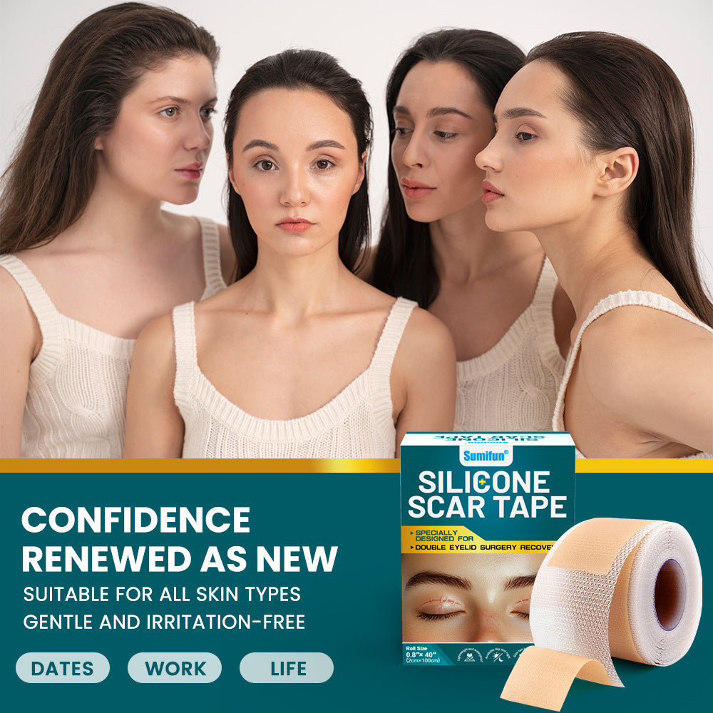 Silicone Scar Tape (2×100cm, Brown color) | Scar Repair Sheet for New & Old Scars and Stretch Marks