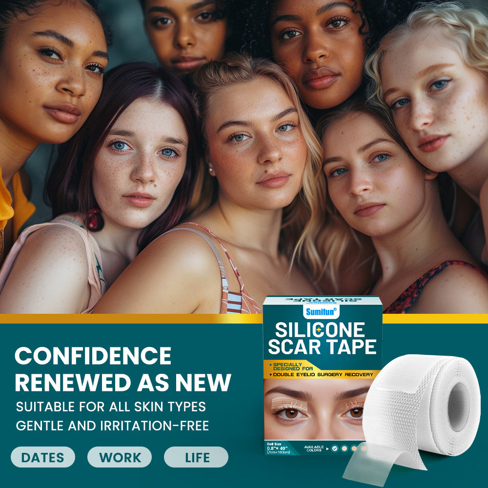 Silicone Scar Tape (2×100cm, White color) | Scar Repair Sheet for New & Old Scars and Stretch Marks