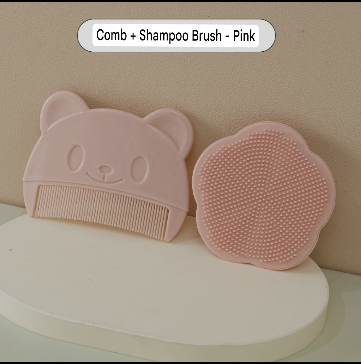 2-Piece Baby Hair Care Kit with Soft Comb and Shampoo Brush | Premium Baby Scalp Care Set