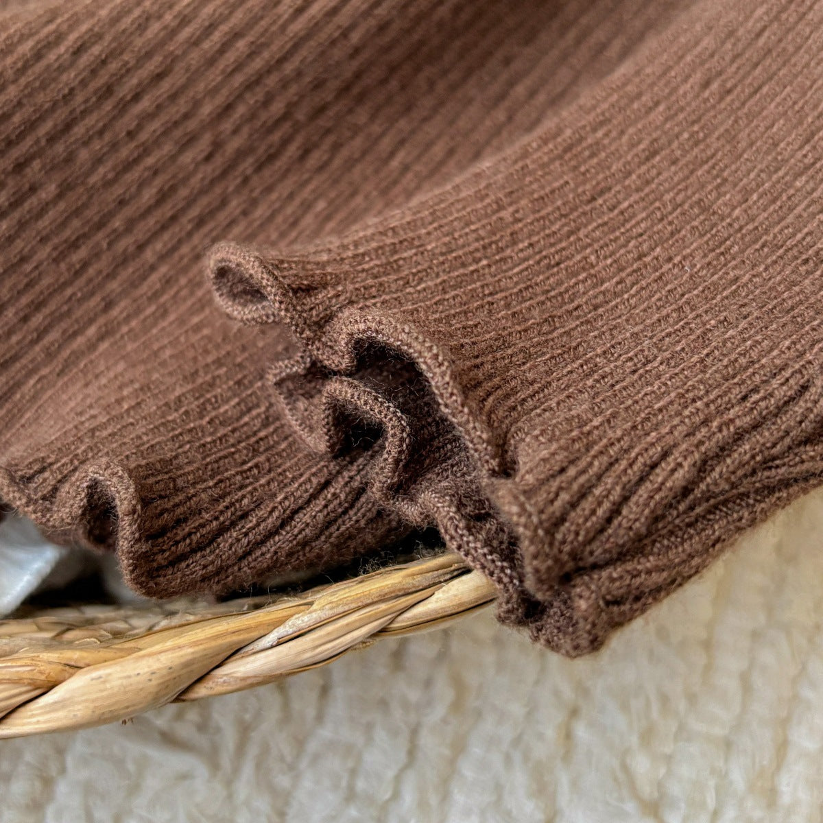 Baby Long-Sleeve Ribbed Knit Top | Baby Knitted Inner Sweater