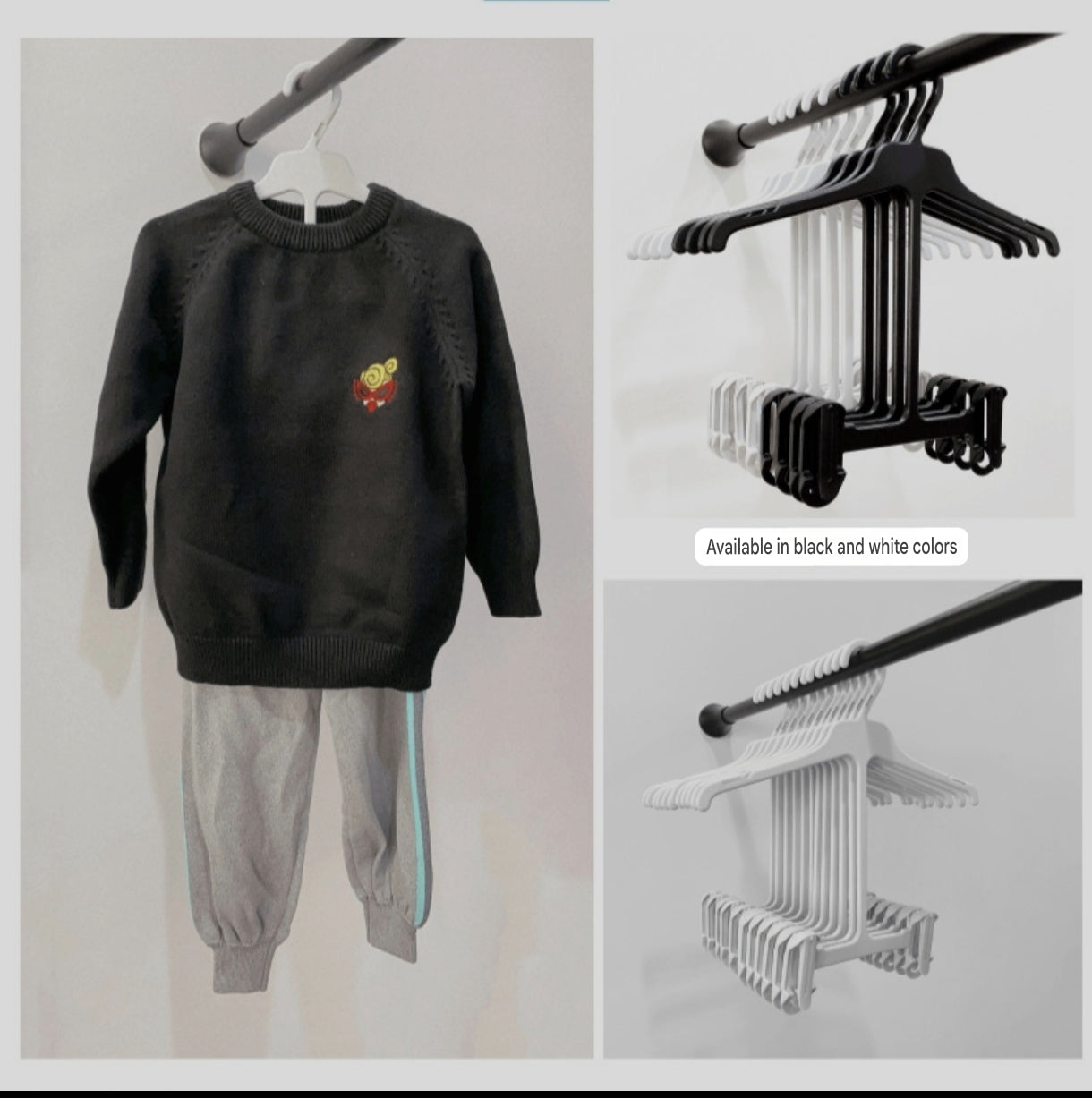 2-in-1 Children’s Clothes Set Hanger for Tops and Pants | Kids Suit and Outfit Hanger