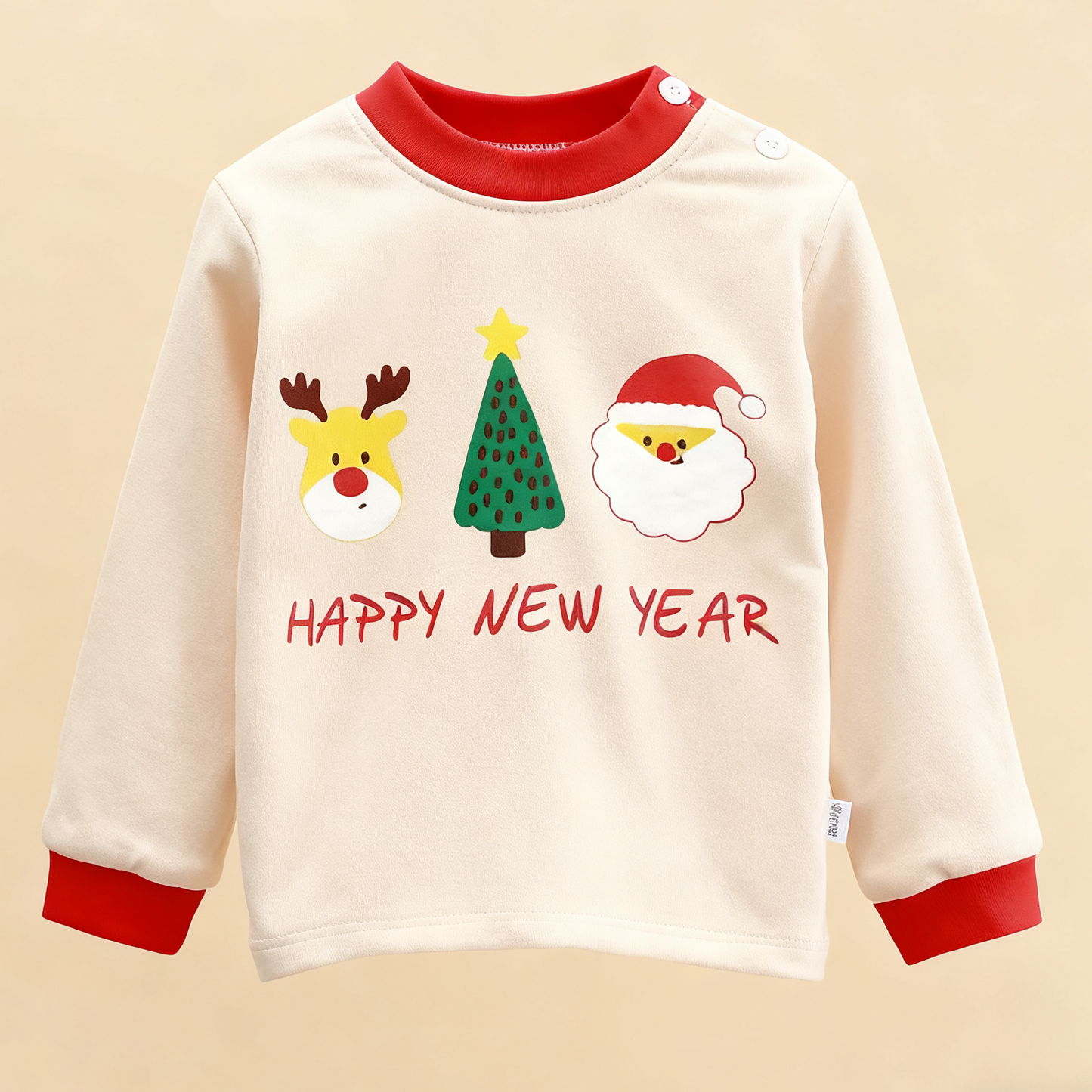 Two-Piece Happy New Year Baby Pajama Set (73-90cm) | Premium Festive Season Baby Boy/Girl Sleepwear