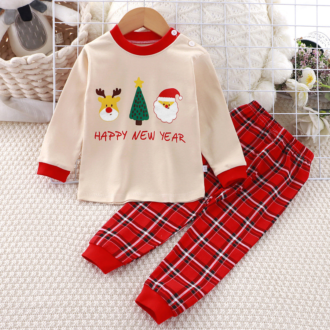 Two-Piece Happy New Year Baby Pajama Set (73-90cm) | Premium Festive Season Baby Boy/Girl Sleepwear