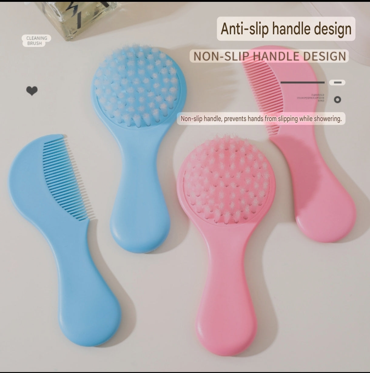 Soft Bristle Baby Brush and Comb Set | Newborn Hair Grooming Kit