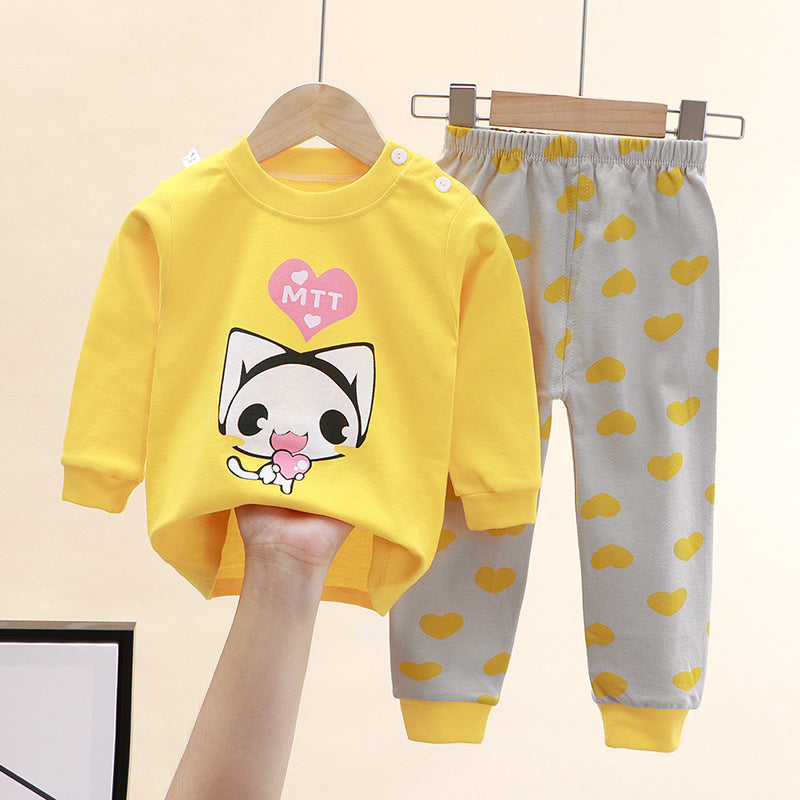2-Piece Pajamas Set with Long-Sleeve Top and Pants for Boys and Girls | Adorable Soft Cotton Nightwear and Sleepwear Set
