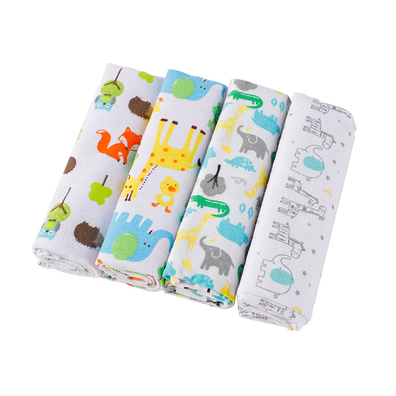4-Piece Soft Baby Swaddle Blanket Pack (0-1 year, 4 blankets per pack, 76×76cm) | Newborn Flannel and Receiving Blanket Set