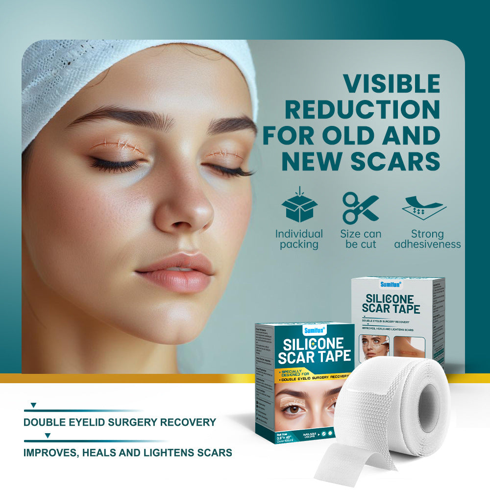 Silicone Scar Tape (2×100cm, White color) | Scar Repair Sheet for New & Old Scars and Stretch Marks