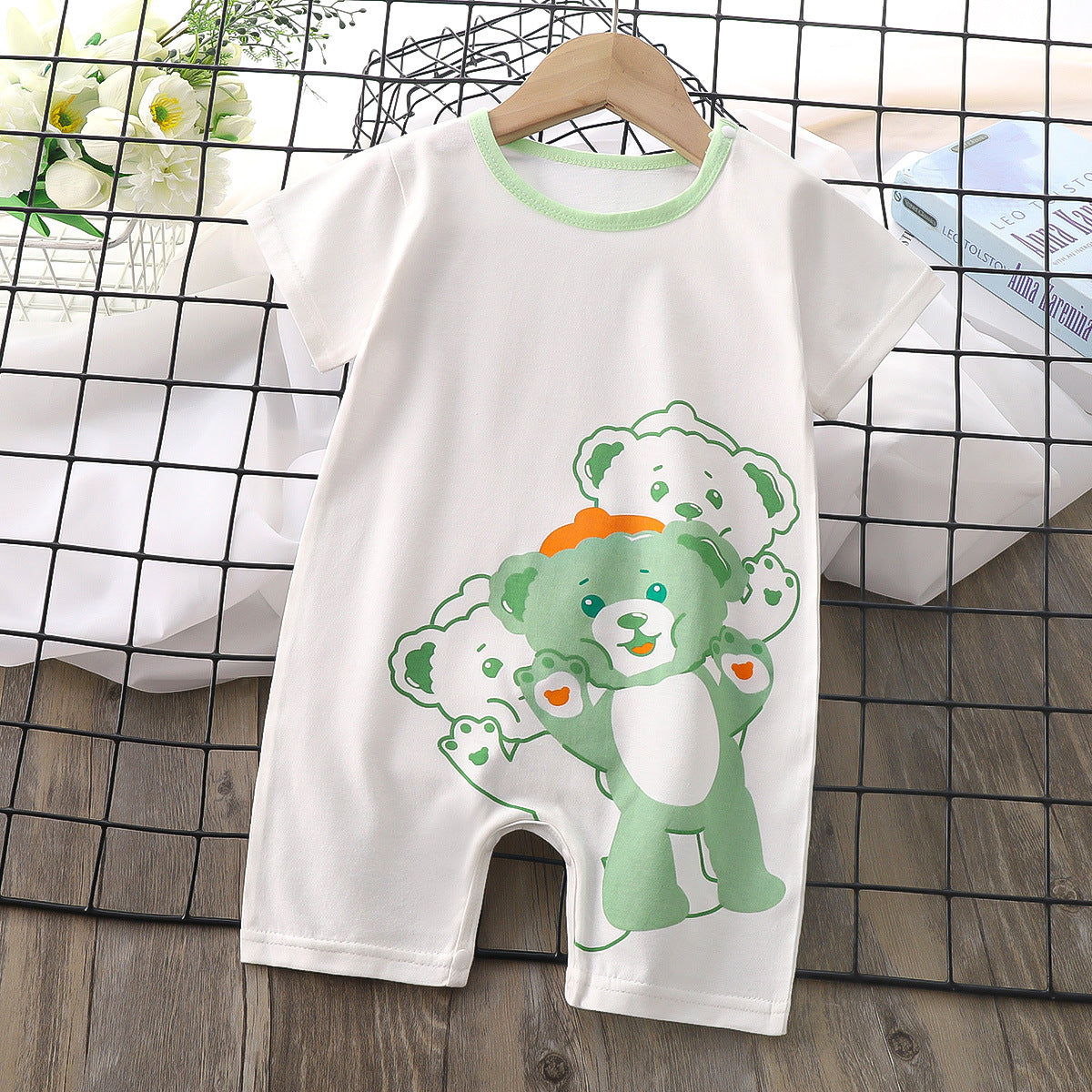 Adorable Short-Sleeved Baby Romper for Boys and Girls