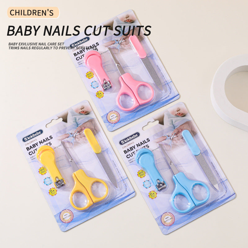 3-Piece Baby Nails Care Set with Nail Clippers, Nail Scissors, and Nail File