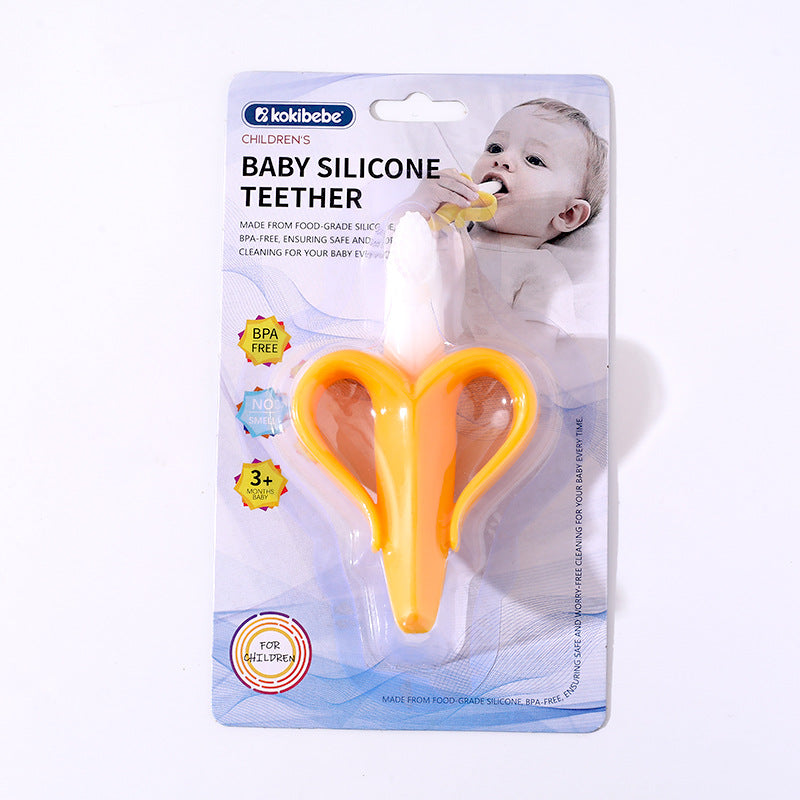 Flexible Banana-Style Giraffe Silicone Baby Teether | BPA-Free Silicone Teether for Teething Relief