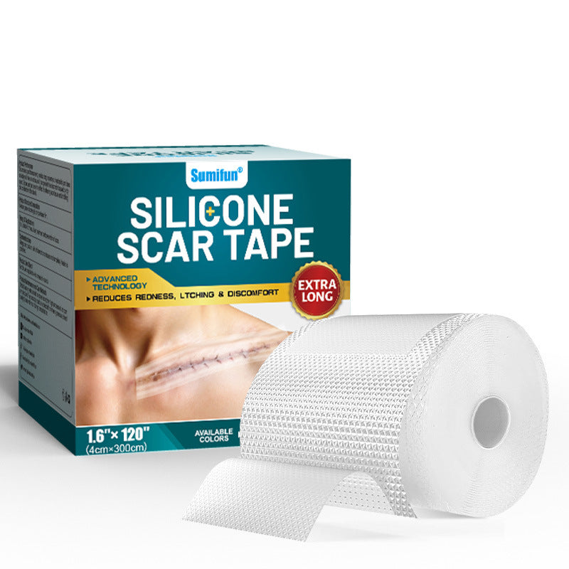 Silicone Scar Tape (Extra long, 4×300cm, White color) | Scar Repair Sheet for New & Old Scars and Stretch Marks