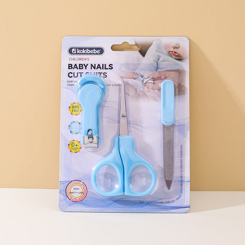 3-Piece Baby Nails Care Set with Nail Clippers, Nail Scissors, and Nail File