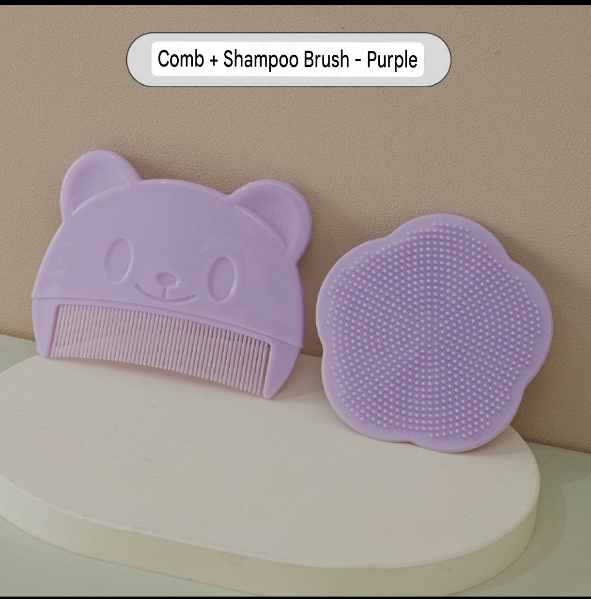 2-Piece Baby Hair Care Kit with Soft Comb and Shampoo Brush | Premium Baby Scalp Care Set